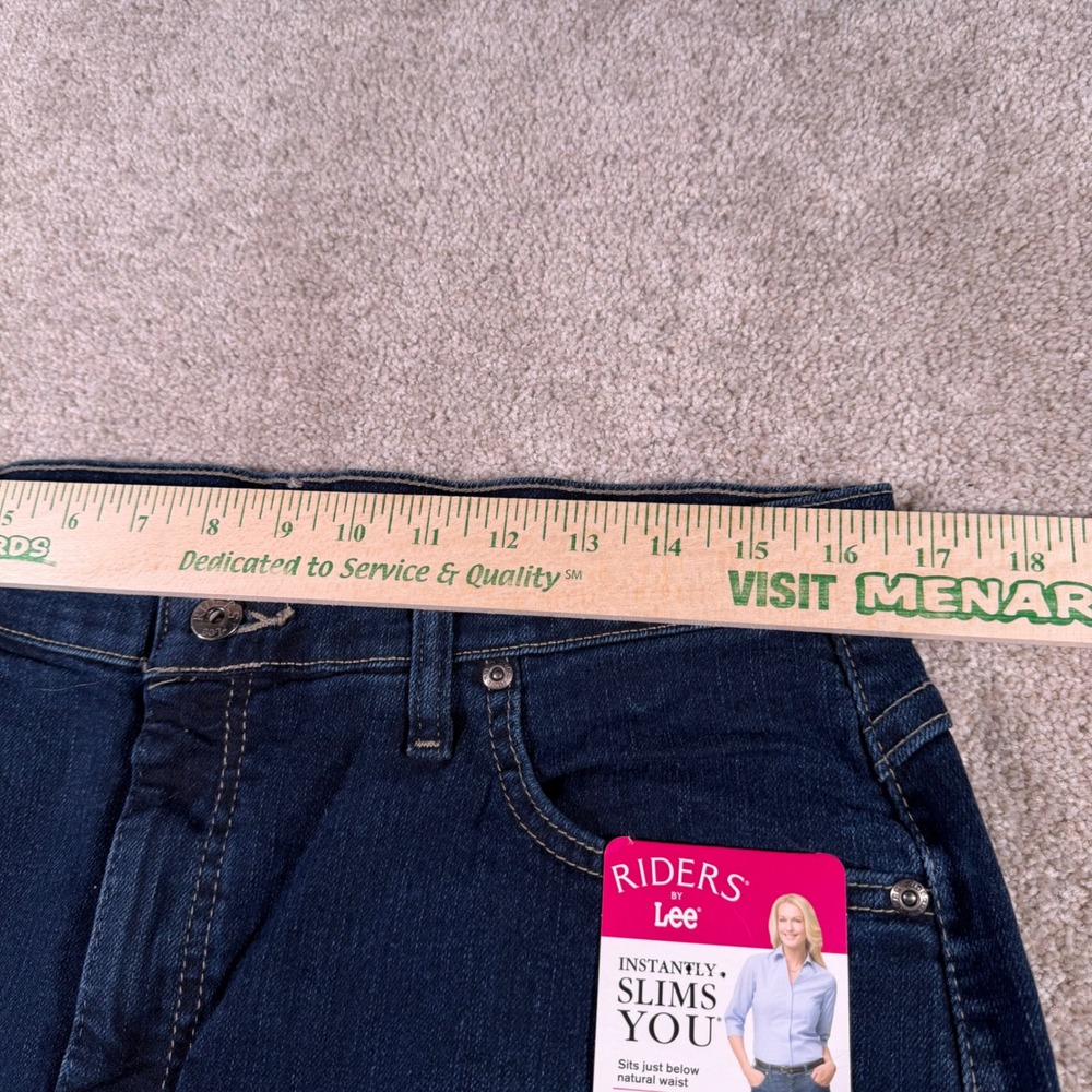 Riders By Lee Straight Leg Jeans Womens 16 Long Dark Wash Slender Stretch NEW - Picture 6 of 11